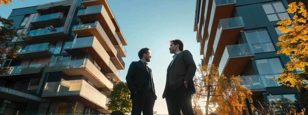 real estate investors standing discussing correct entity structures